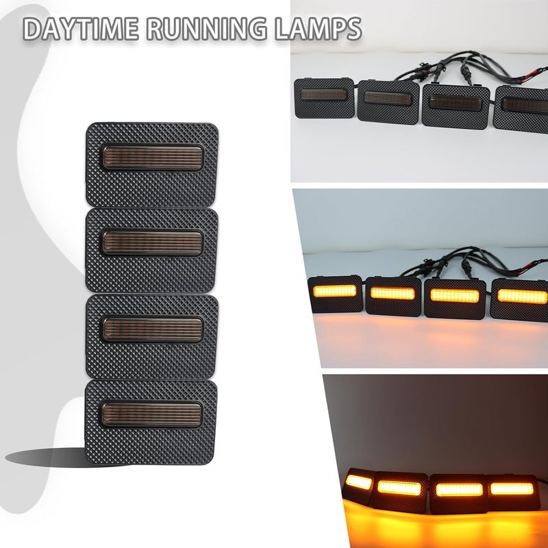 ZDEERAOTO 4pc Smoked Housing Amber LED Front Grille Lights DRL Feature Kit for Toyota Tacoma 2024 2025 SR SR5 Cab Pickup Accessories (Smoked) - Image 2